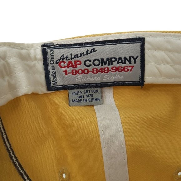 NESCO Logo Camo Stripe Khaki Strapback Trucker Baseball Hat Atlanta Cap - Picture 12 of 12